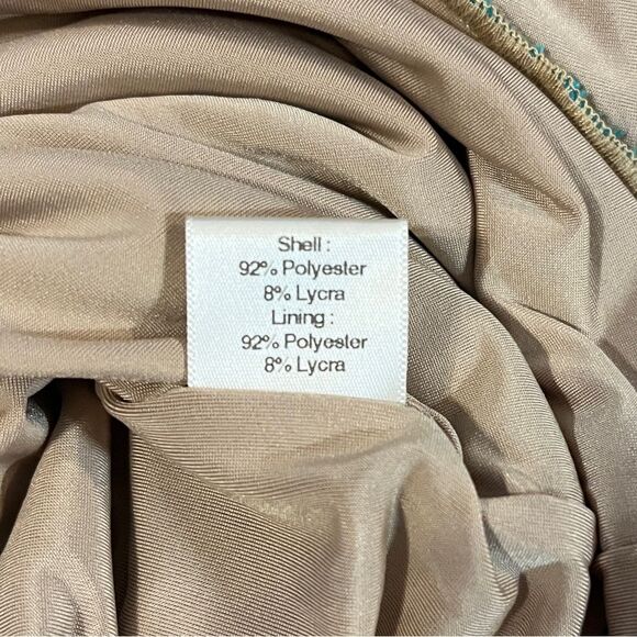 Dress The Population Wendy Dress Turquoise Blue Lace Ruffle Hi Low Womens Medium - Picture 8 of 9